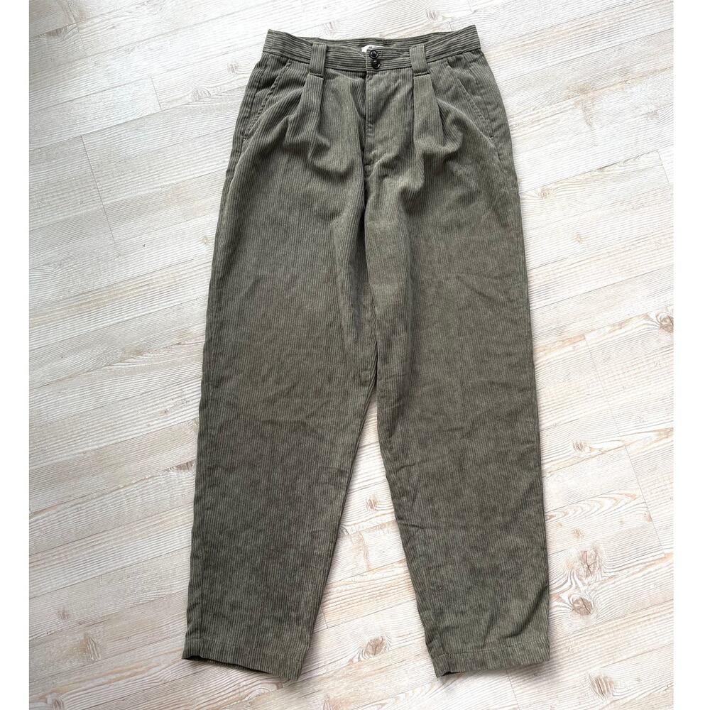 Madewell Corduroy High Rise Tapered Pants | Olive Green Size 4